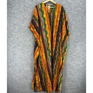 Mistique Top Women One Size Orange Striped V-Neck Short Sleeve Casual Pullover